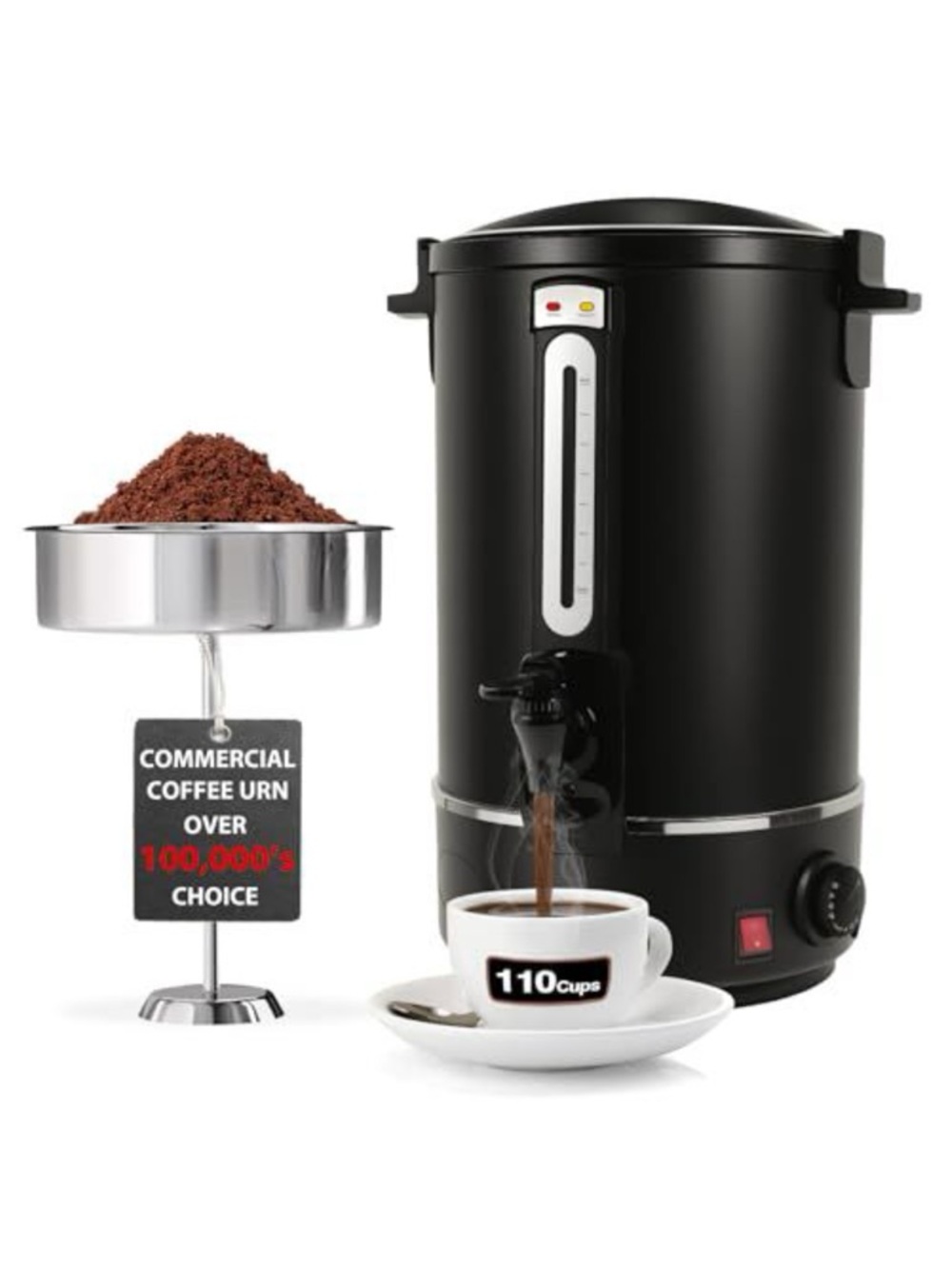 Commercial Black Coffee Urn - High Capacity Beverage Dispenser